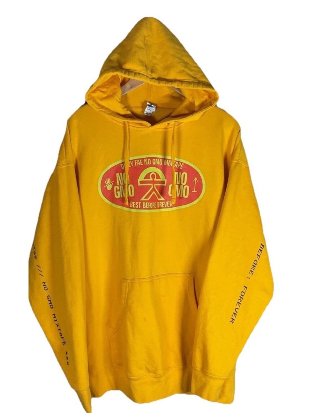 Dizzy Fae RARE NO GMO Mixtape Promo Hoodie Hip Hop Rap Artist Unisex XL Yellow